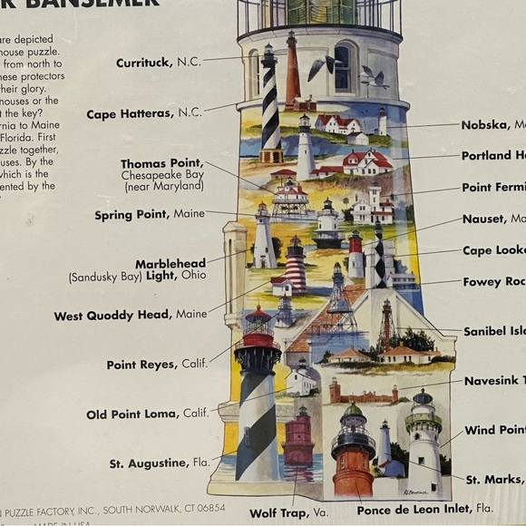 Great American Puzzle Factory 9800 Lighthouses USA Jigsaw Over 600+ PC SEALED - Picture 12 of 16